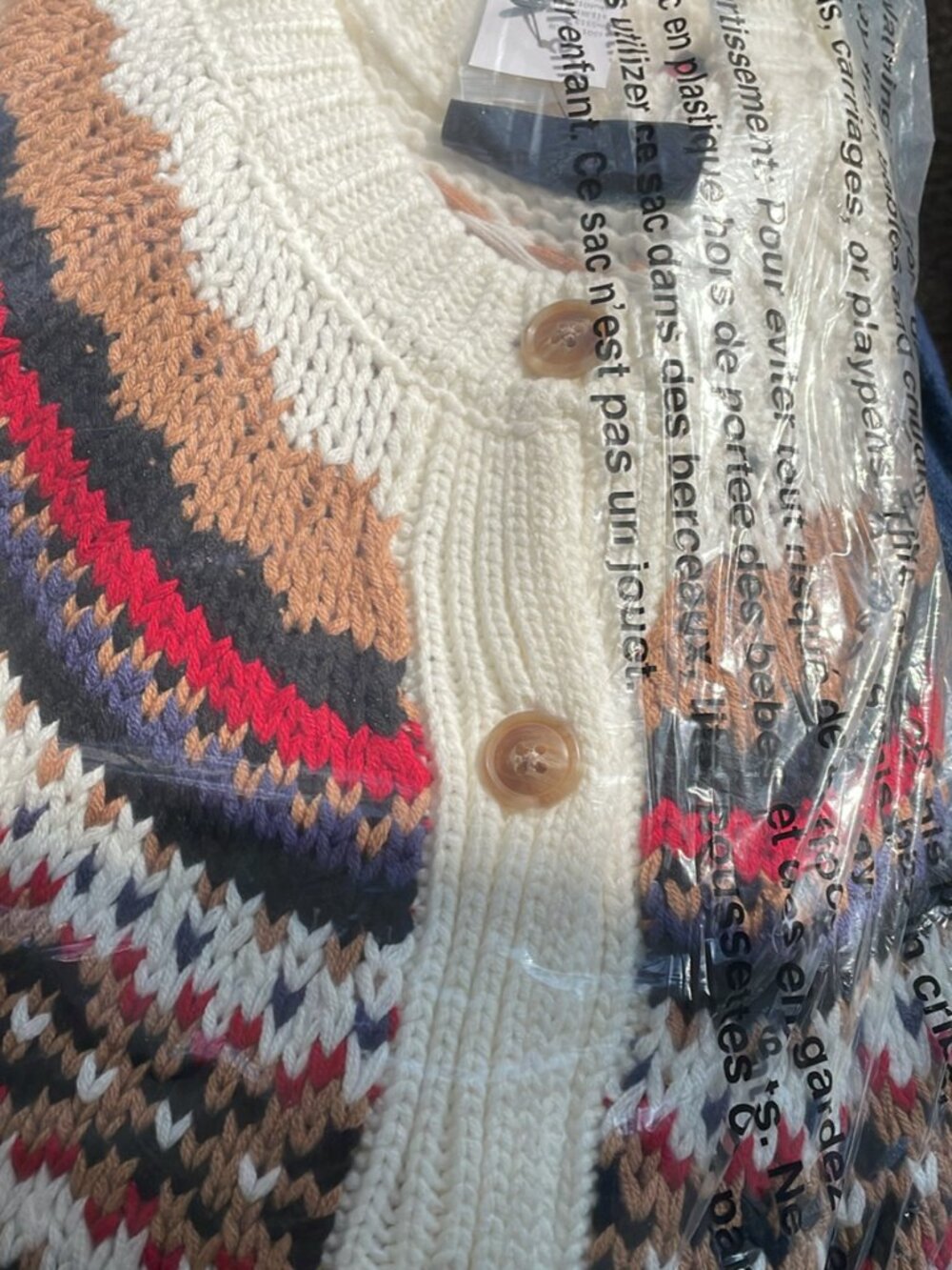 Fair Isle Knit Cardigan Size 26/28
